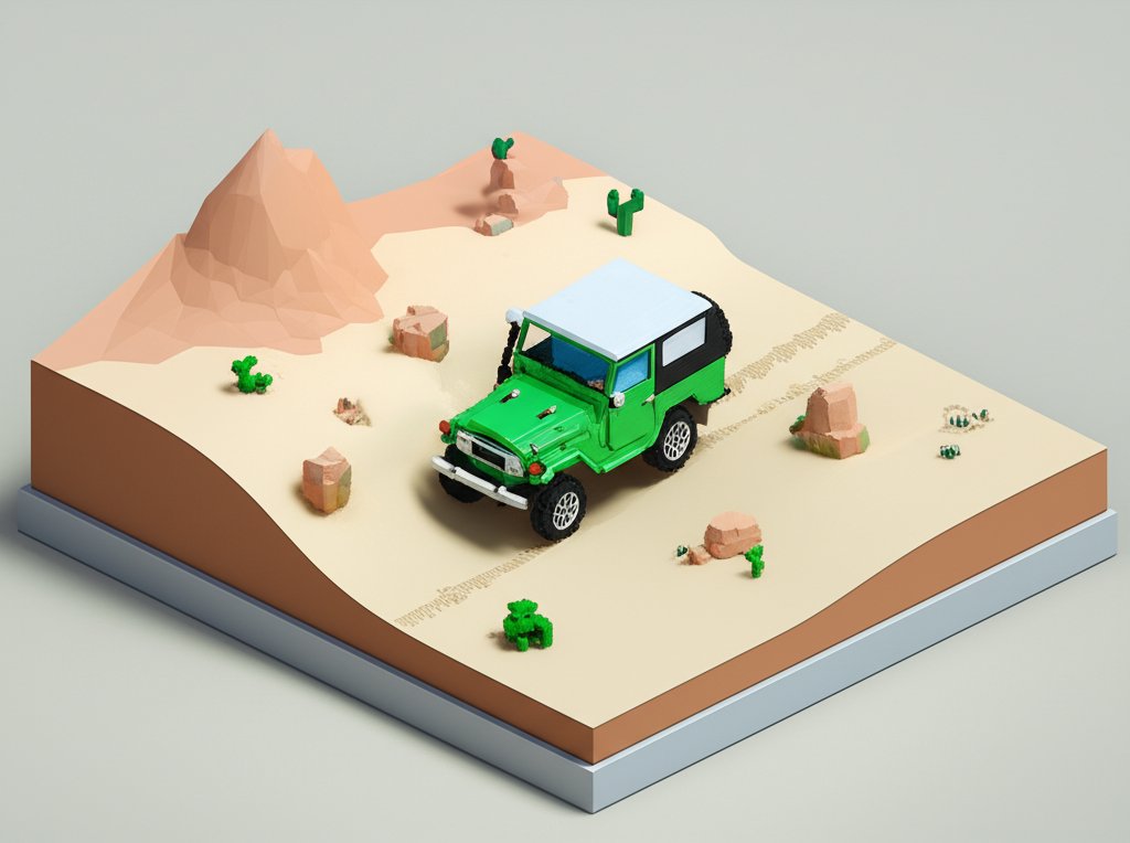 Silver Toyota Land Cruiser parked on a dirt road, showcasing its rugged design.
