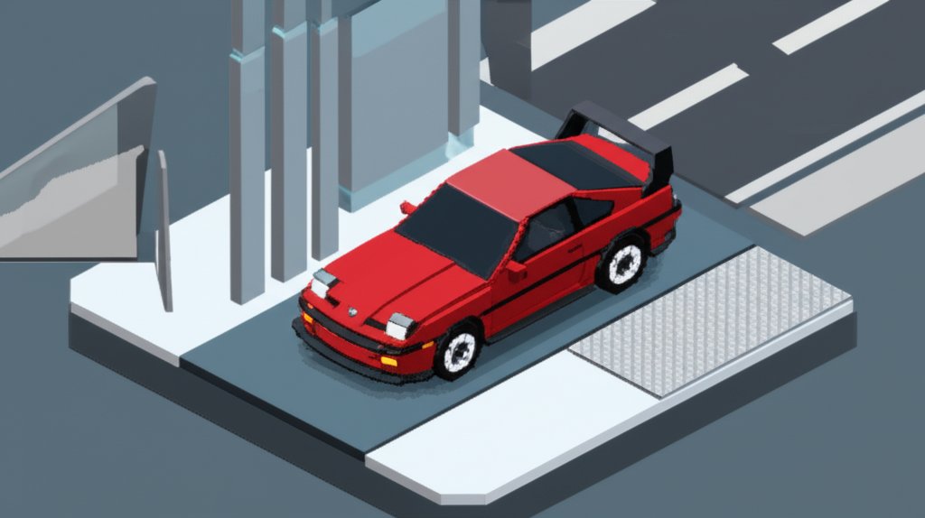 A red Toyota Supra sports car parked on a city street, showcasing its sleek design.