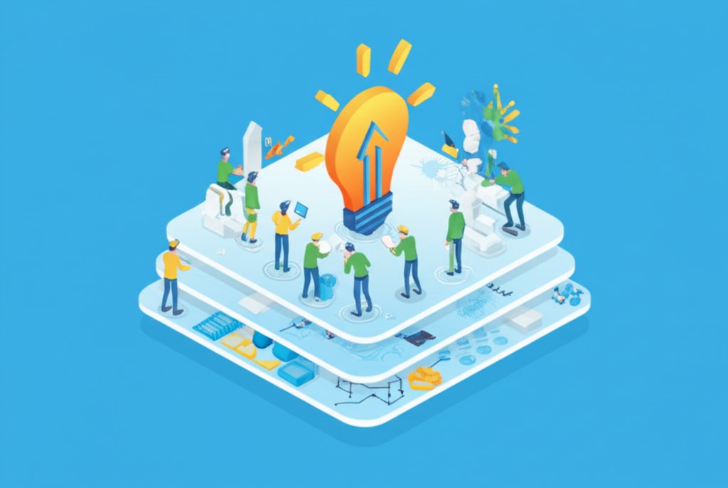 A diverse group of innovators stand together, symbolizing transformative change and progress.