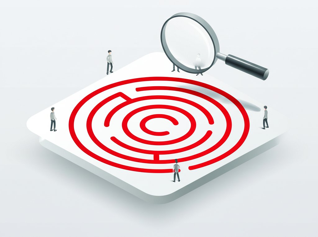 A magnifying glass illuminates a complex web of interconnected clues and enigmatic symbols.