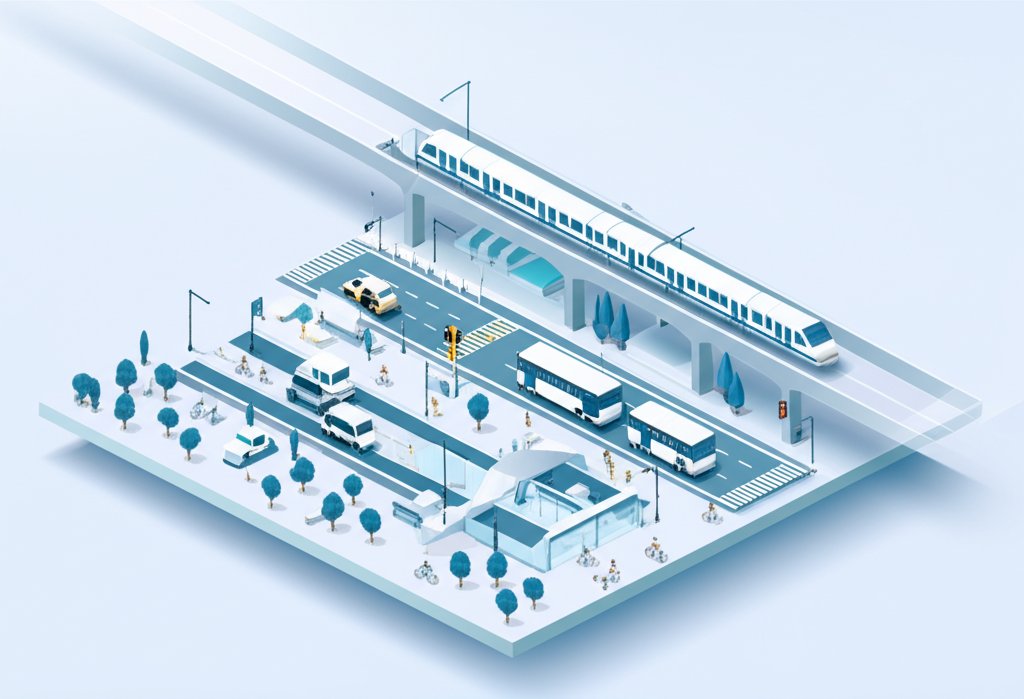 A subway train speeds through a station, showcasing the efficiency of urban transportation.