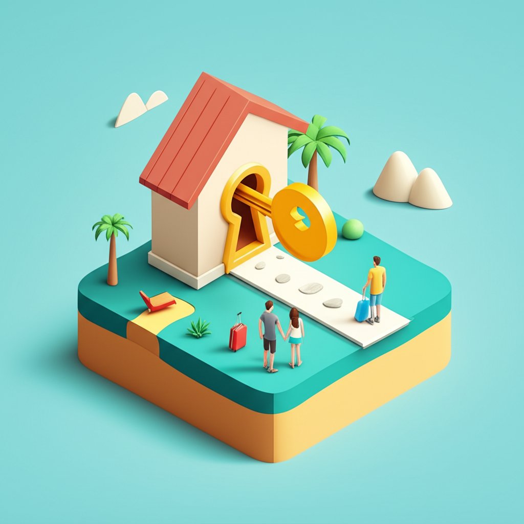 Cozy vacation rental with a balcony and ocean view, promising a relaxing getaway.