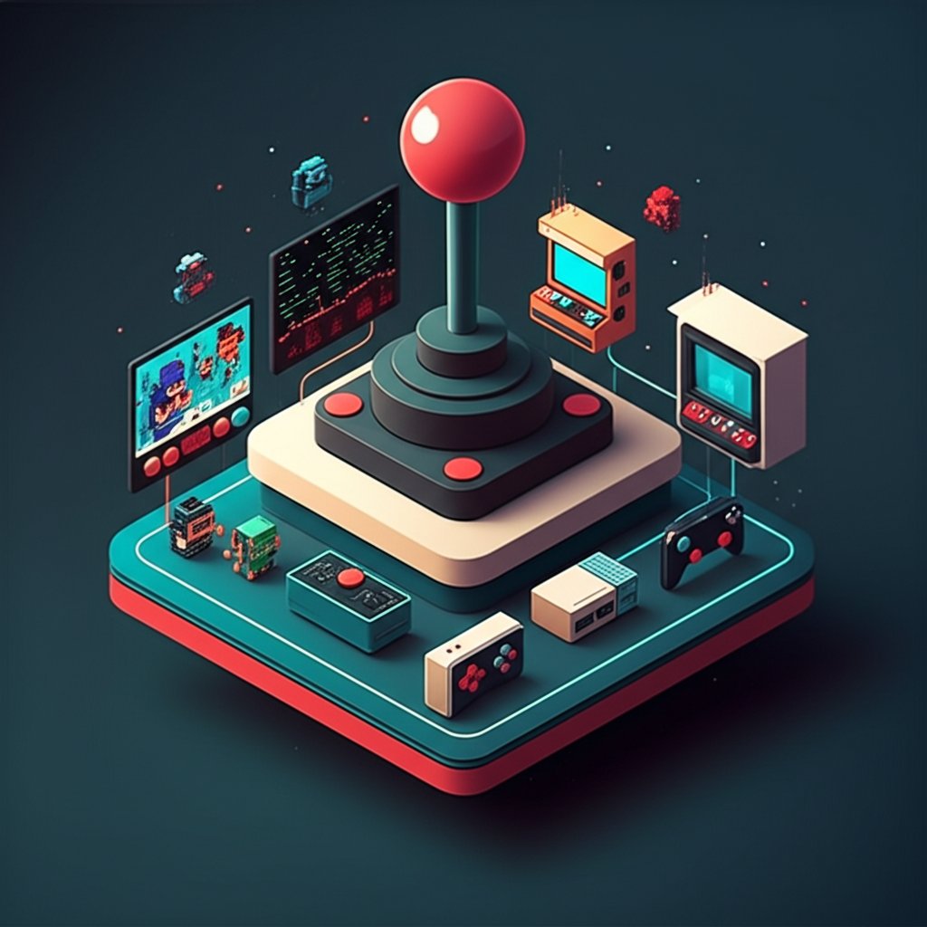 Evolution of video games: From arcade cabinets to modern consoles and mobile gaming.