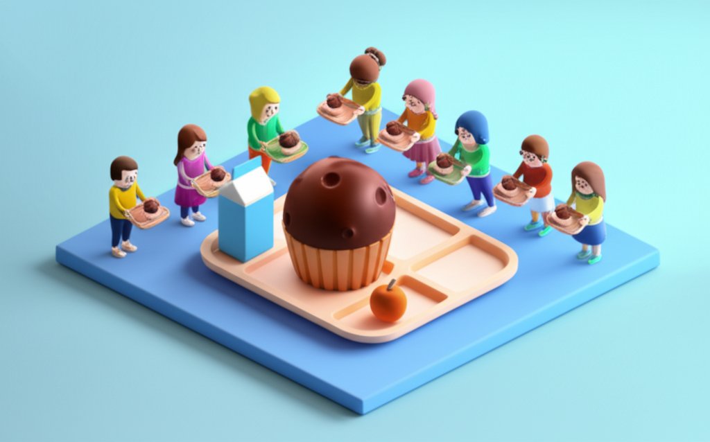 Nostalgic chocolate muffin lineup: A sweet memory lane treat.