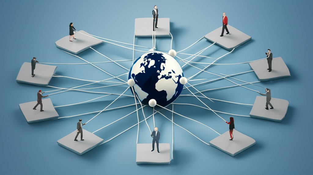 Political alliances tangled like a web; foreshadowing conflict and strategic maneuvering.