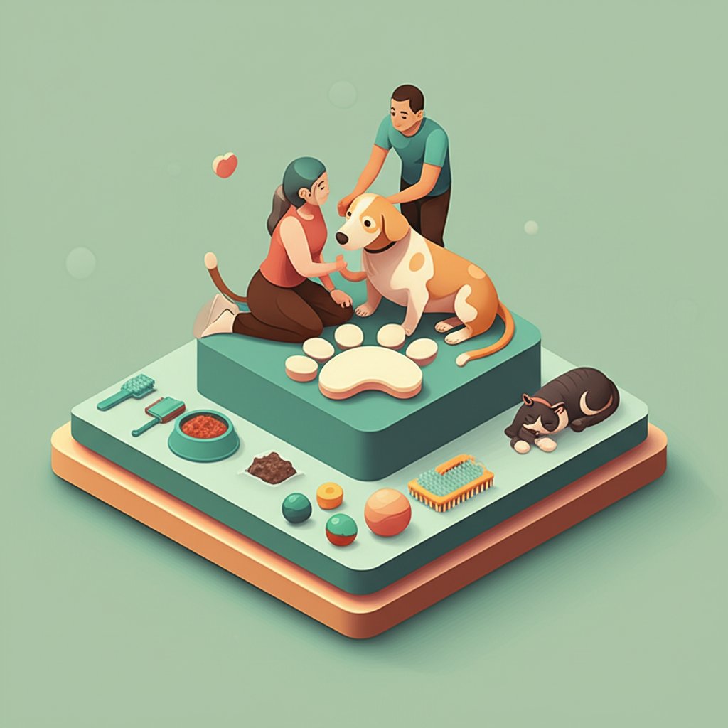 Vet gently examines a fluffy golden retriever puppy during a checkup, ensuring its health.