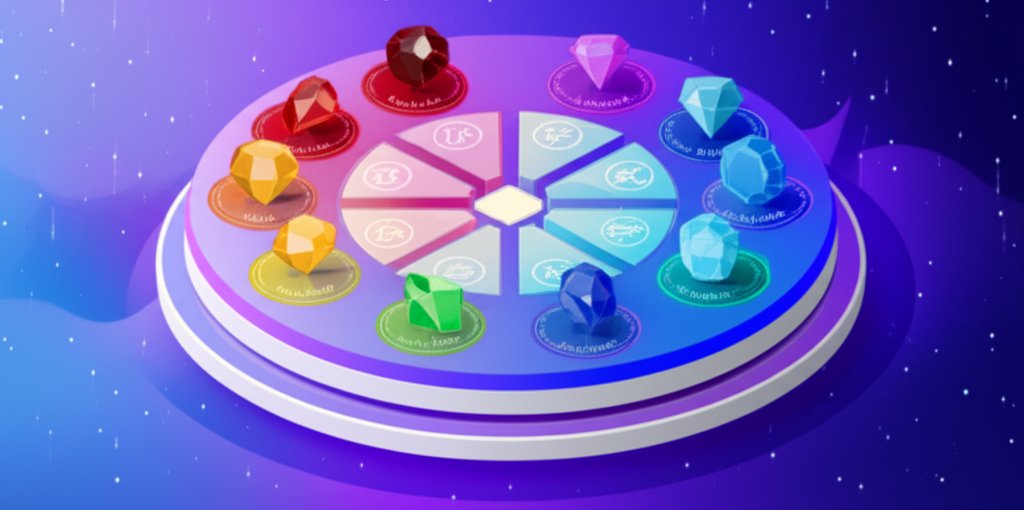 Assorted colorful birthstones displayed in a neat row, sparkling under bright light.