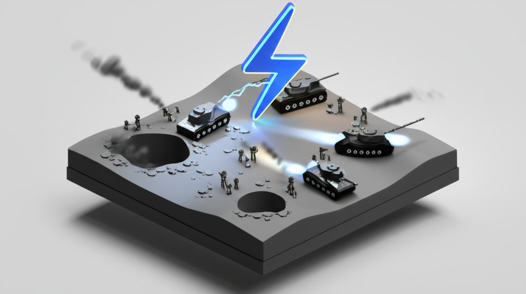Blitzkrieg: Lightning War image. Tanks advance quickly, showcasing the speed and power of the offensive.