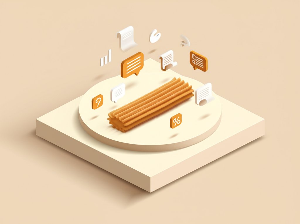 Golden-brown churros sprinkled with sugar, displaying fun facts about the popular dessert.