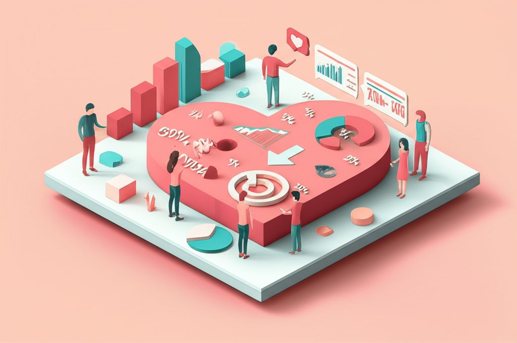 Infographic with illustrated dating facts about communication and shared interests.