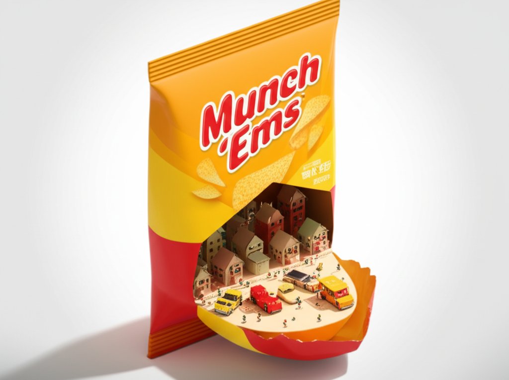 Munch 'Ems crackers: Deconstructed ingredients and appeal, crunchy, savory snack food.