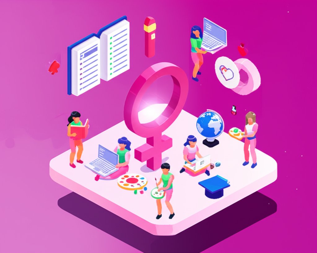 Pink background with stylized text highlighting fun facts about being a girl.