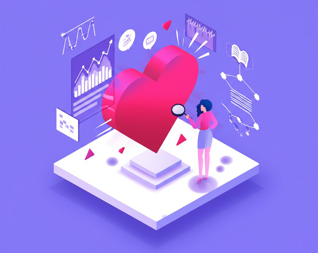 Pink heart graphic with text overlay about facts about girls and love.