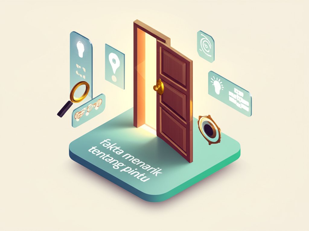 A collection of interesting facts about doors, presented visually with icons and text.