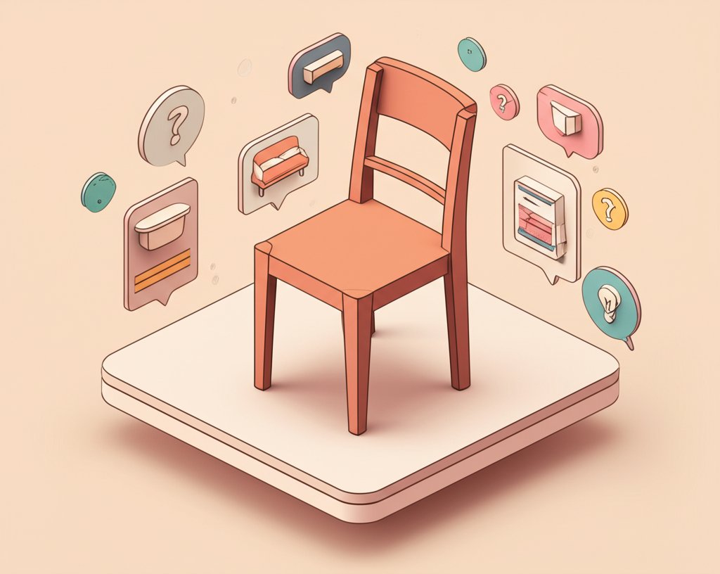 Whimsical furniture facts illustration in a colorful and playful infographic style design.