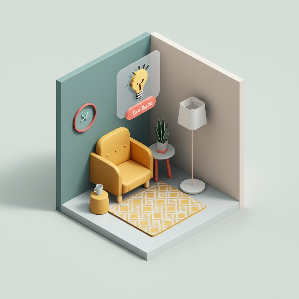 Fun facts about interior design displayed with vibrant colors and playful graphics.