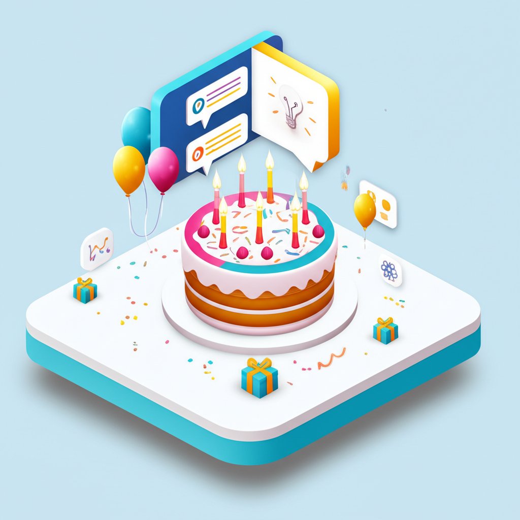 Birthday fun facts graphic with colorful balloons and interesting trivia.
