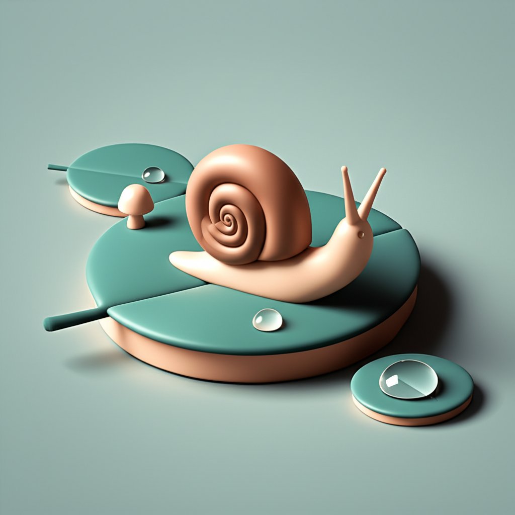 Two garden snails with brown shells crawl on a vibrant green leaf.