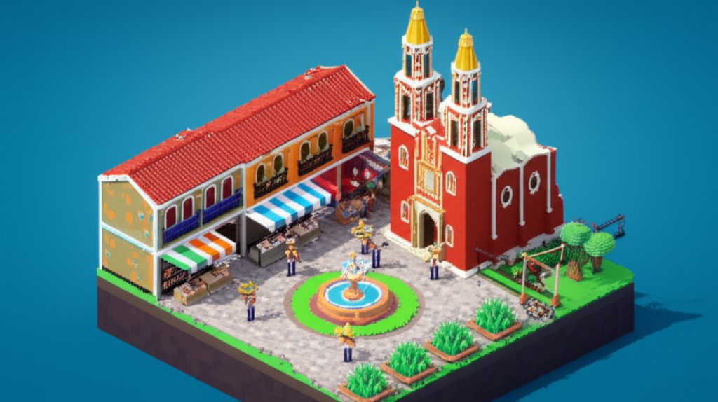 A vibrant cityscape of Guadalajara, Mexico, showcasing colorful buildings and a clear blue sky.