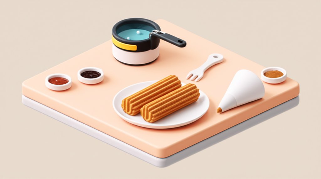 Golden homemade churros dusted with sugar, arranged on a plate, ready to be enjoyed.
