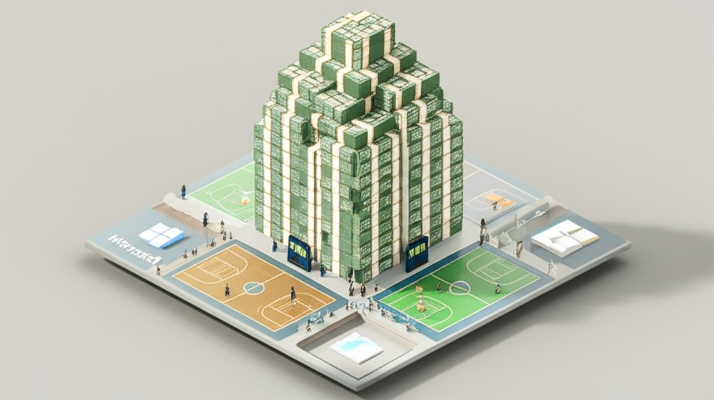 Steve Ballmer's net worth visual. Microsoft CEO wealth, billionaire profile.