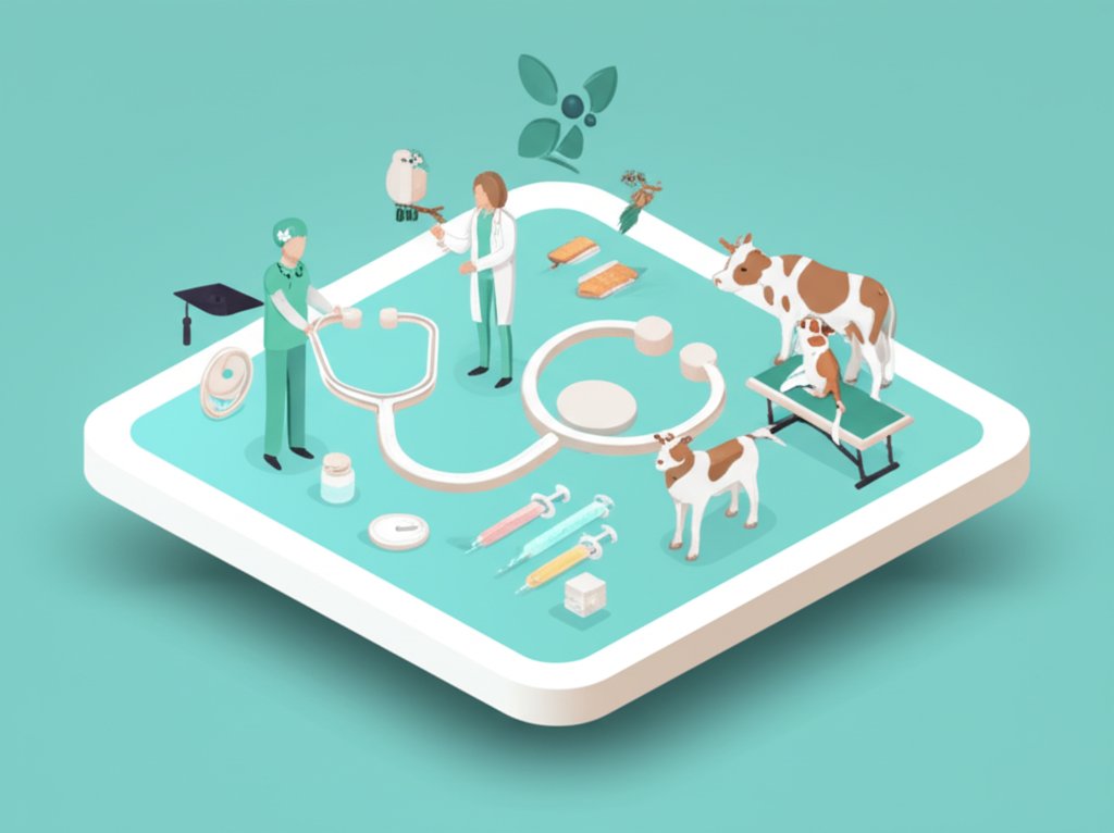 Text: Infographic-style facts about the surprising and fascinating world of veterinary medicine.
