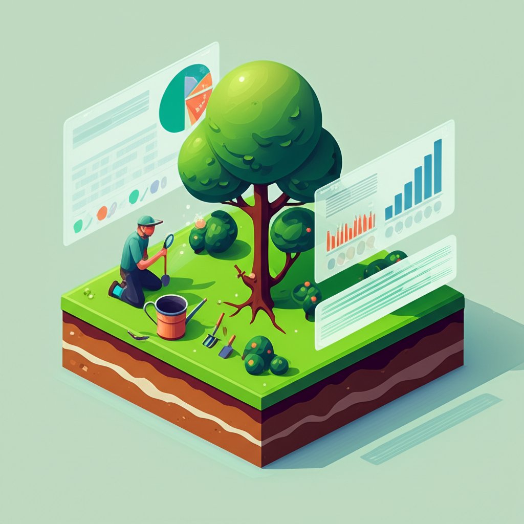 Informative infographic on landscaping facts, featuring data visualizations and key points about sustainable practices.