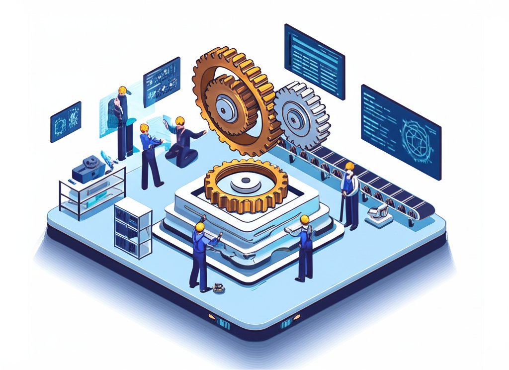 Close-up of intricate gears and cogs, symbolizing mechanical engineering and precision.