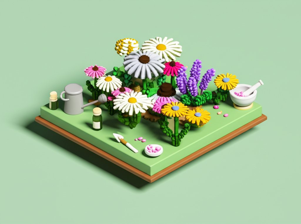 Close-up of vibrant medicinal flowers, showcasing their beauty and potential healing properties.