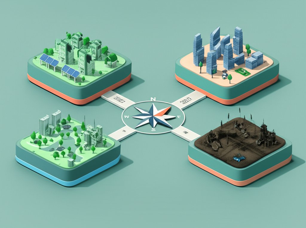 Future scenarios 2025: Diverse possibilities, strategic planning, and uncertain future outlook.