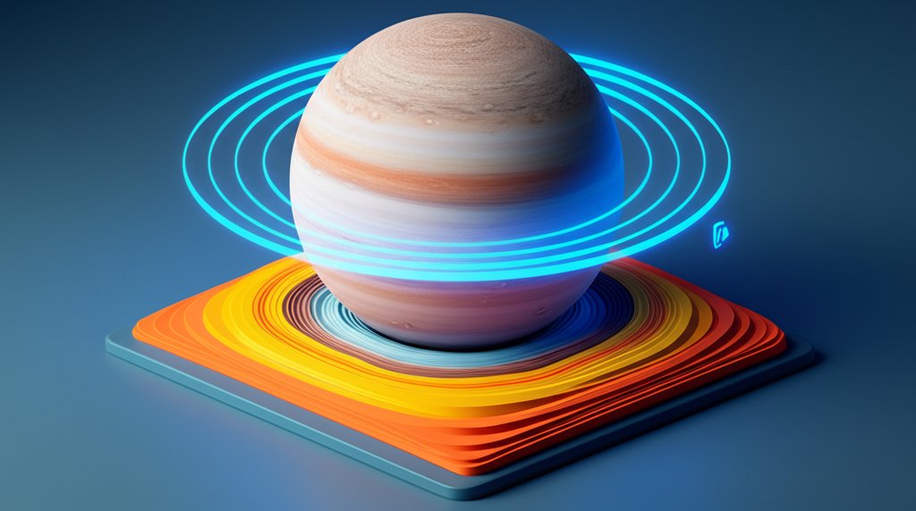 Jupiter's powerful magnetic field, visualized. Explore its strength and impact on space.