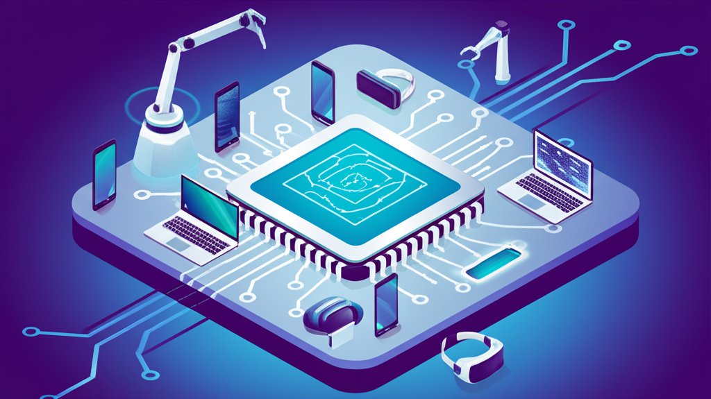 Abstract depiction of a technology revolution with interconnected digital elements and vibrant colors.