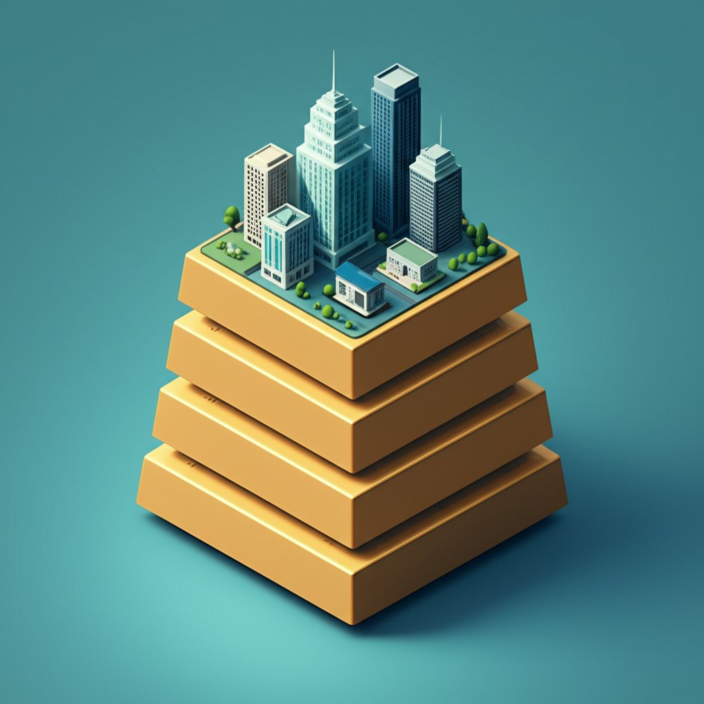 Building wealth: Foundation stones leading to a billion-dollar fortune, financial success.