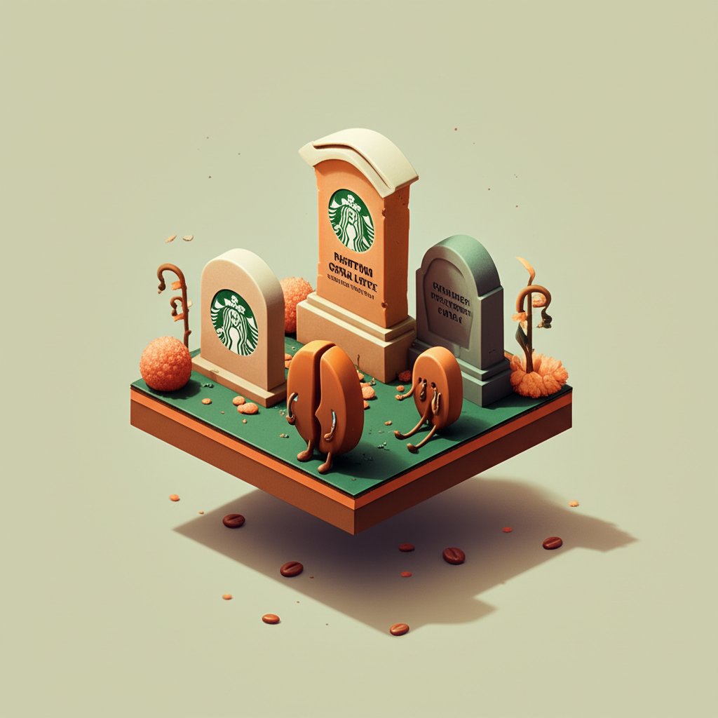 Discontinued Starbucks food and drinks graveyard; nostalgic menu items mourned.