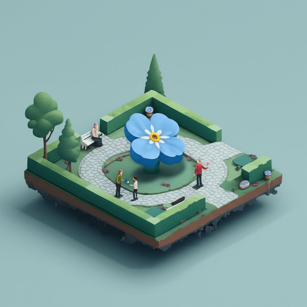 Memorial heart design: remembrance symbolism, love, loss, grief, and healing.