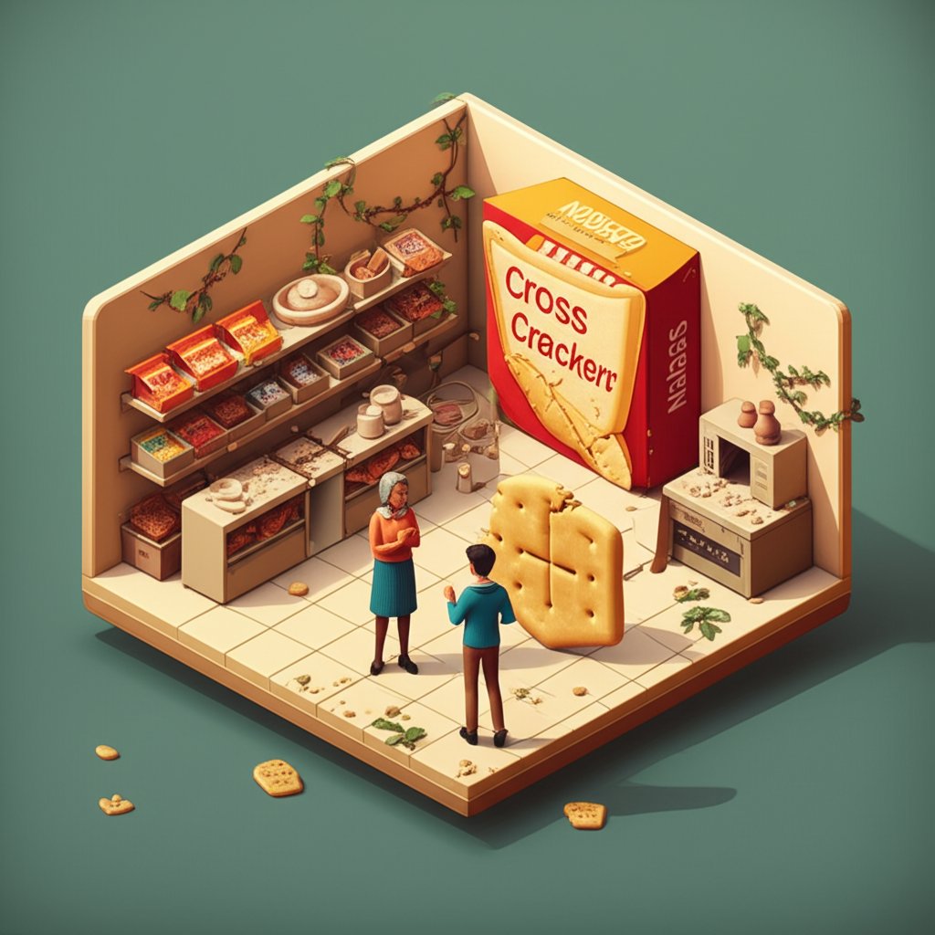 Vintage Cross Crackers package: A vanished taste of simpler times. History, food.