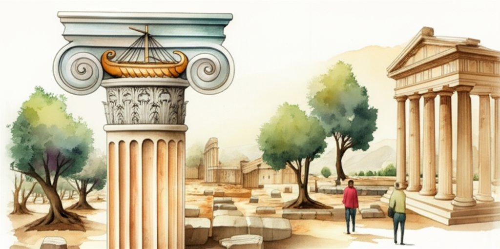 Peloponnesian War battle scene: Ancient Greek warriors clash, Athens vs. Sparta.