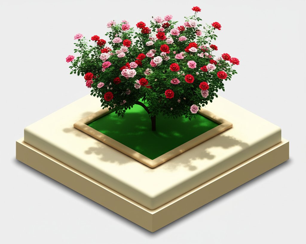 Thornless rose bushes with vibrant green leaves and delicate pink blossoms in full bloom.