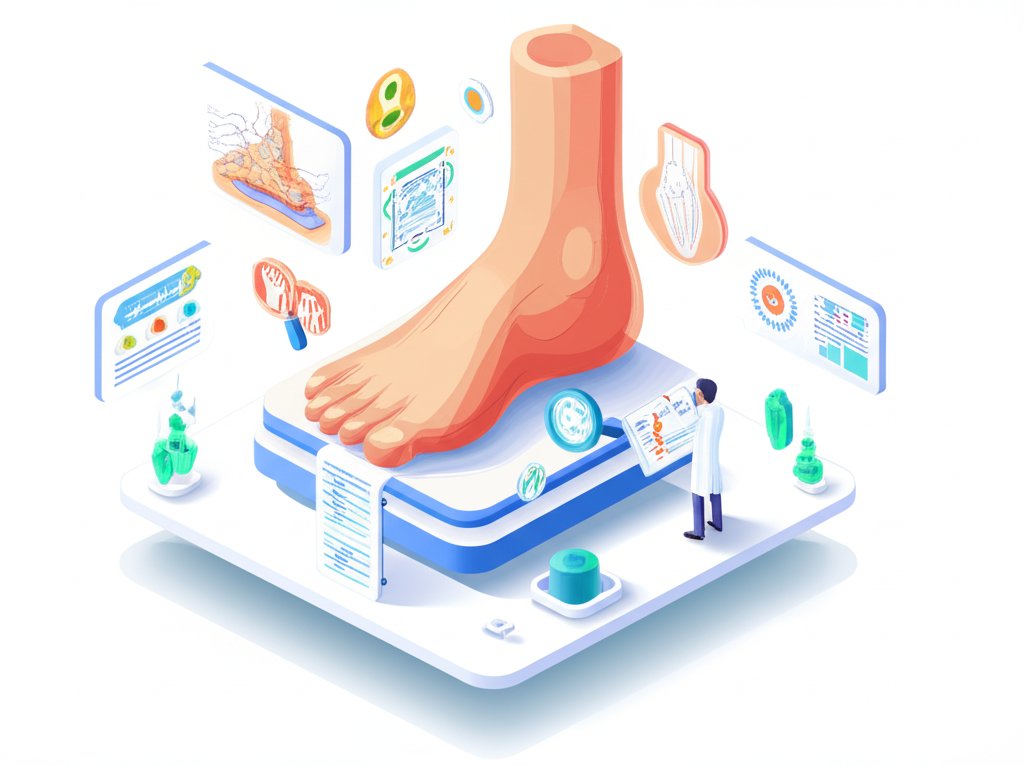 Close-up of human toes with fun facts displayed around them.