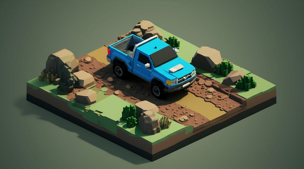Silver Toyota Hilux pickup truck driving on a dirt road, showcasing its rugged design.