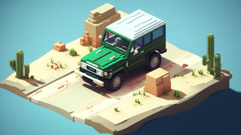 Silver Toyota Land Cruiser parked on a dirt road, showcasing its rugged design.