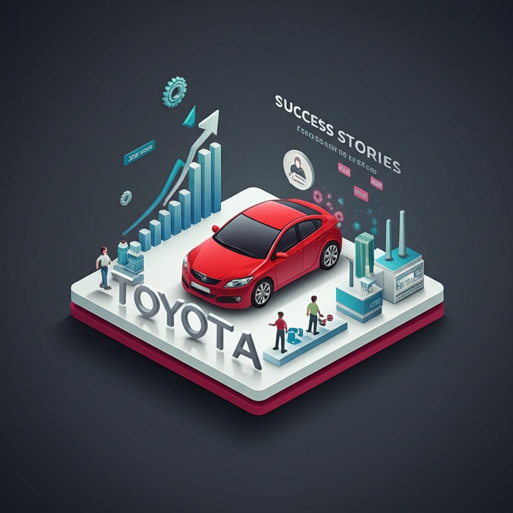 Toyota cars lined up, showcasing a legacy of innovation, reliability, and global automotive success.