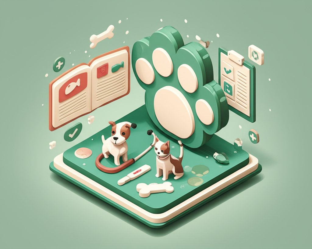 Veterinary facts graphic with paw prints; learn about animal health and care tips.