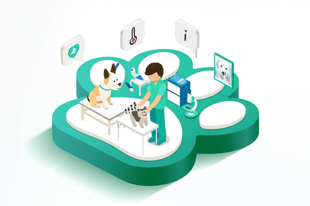 Text: Cartoon veterinarian surrounded by animals, facts floating around them in speech bubbles.