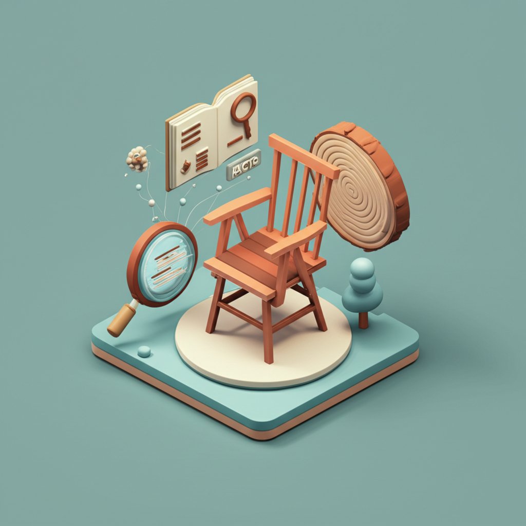 Infographic showcasing facts about wood furniture, including types, care, and sustainability.