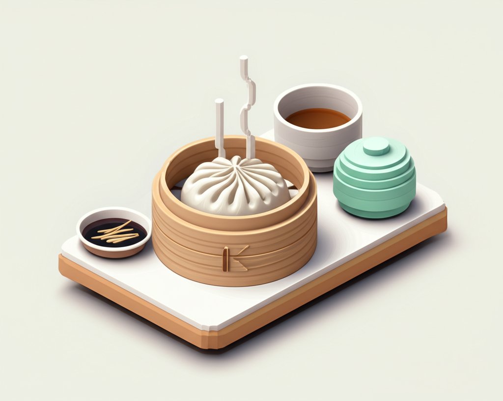 Steaming baskets of xiao long bao dumplings, filled with savory broth and meat.