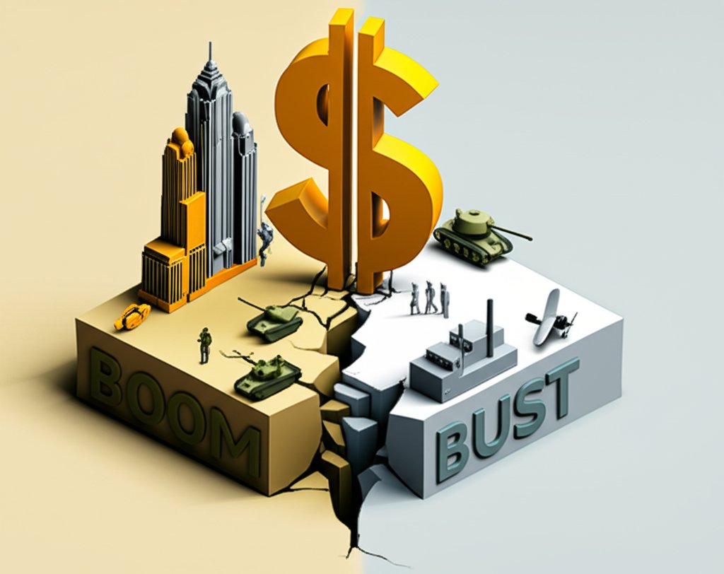 1920s economic boom, Great Depression bust, and World War II global conflict (1920-1945).
