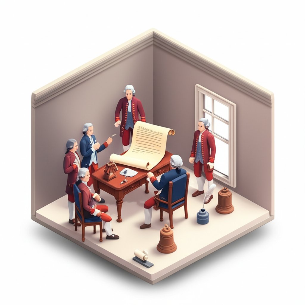 Historic photo of the Declaration of Independence, America's founding document.