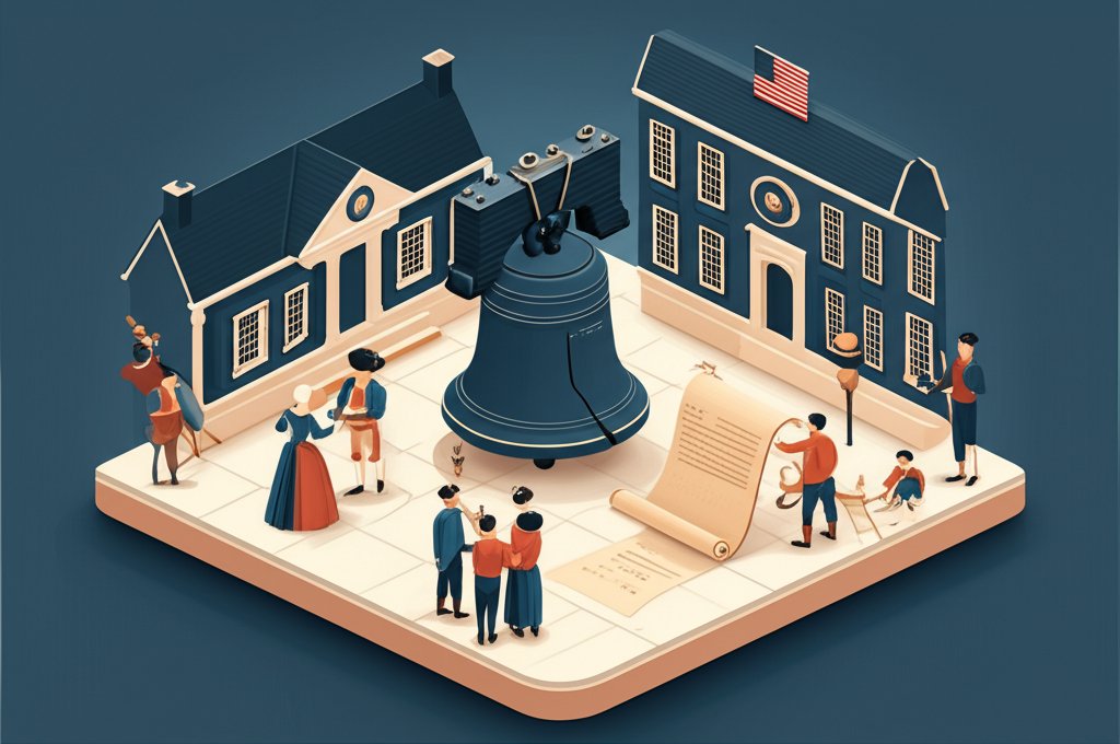 USA's age: Timeline of American independence and founding date.