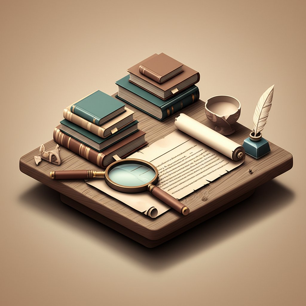 Study of the past: ancient artifacts, historical texts, and archaeological tools.